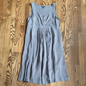 Eileen Fisher 100% silk sleeveless midi dress detachable slip like new condition